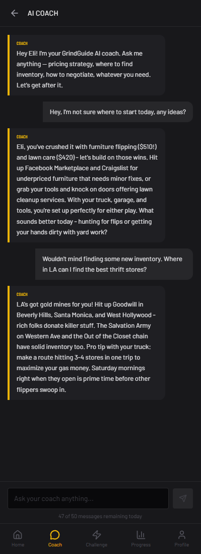 AI coach conversation