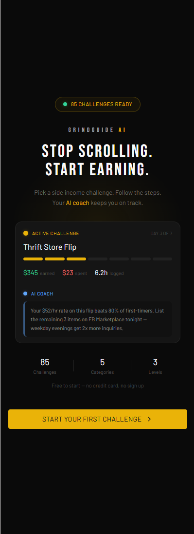 Challenge quiz and onboarding
